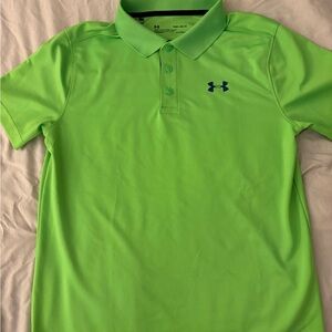 Under Armour Neon Green Polo with Navy Logo